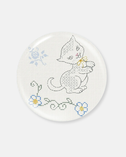 Riley Grae Cross Stitch Kitty Magnet