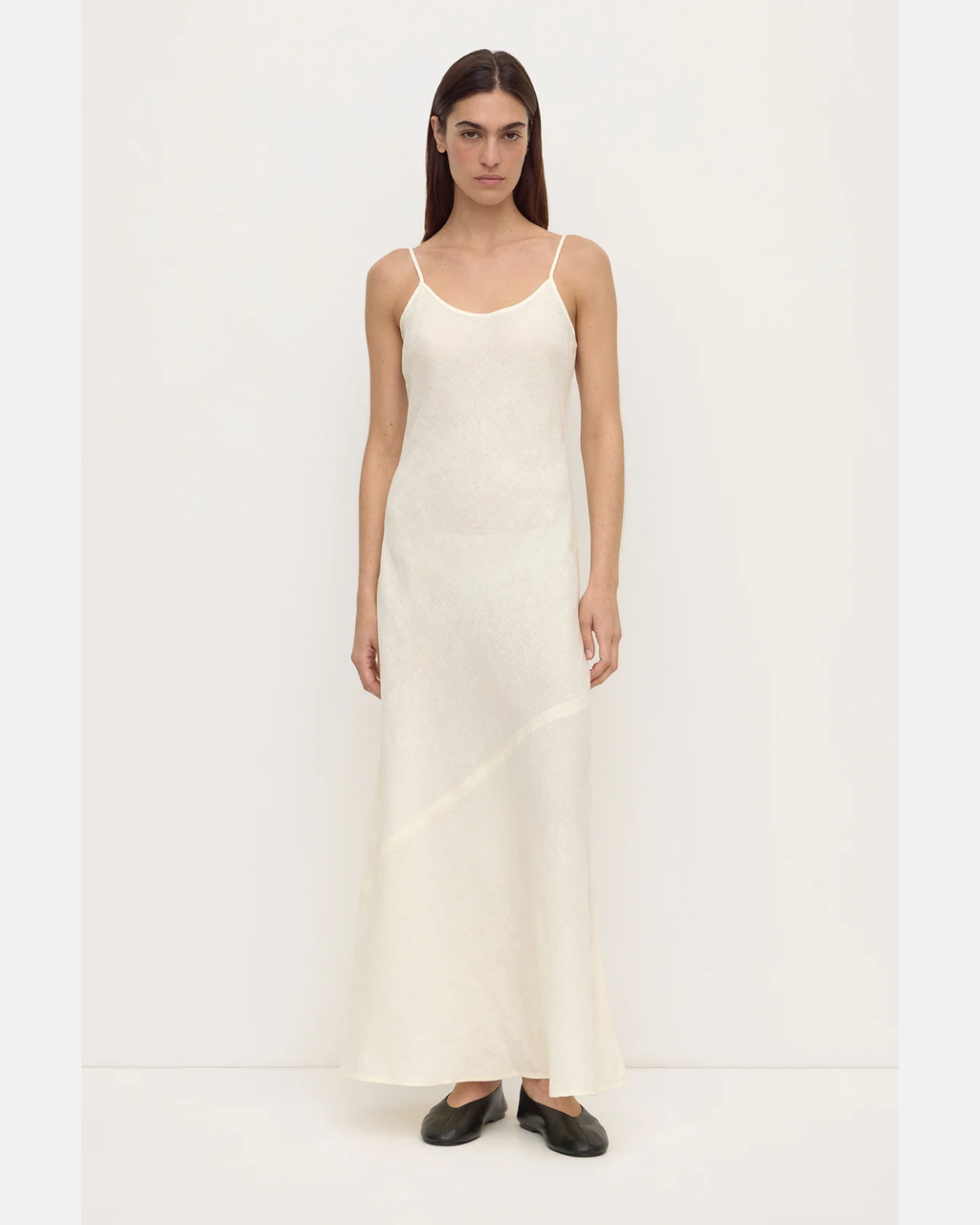 Assembly Label Colette Linen Slip Dress Vanilla