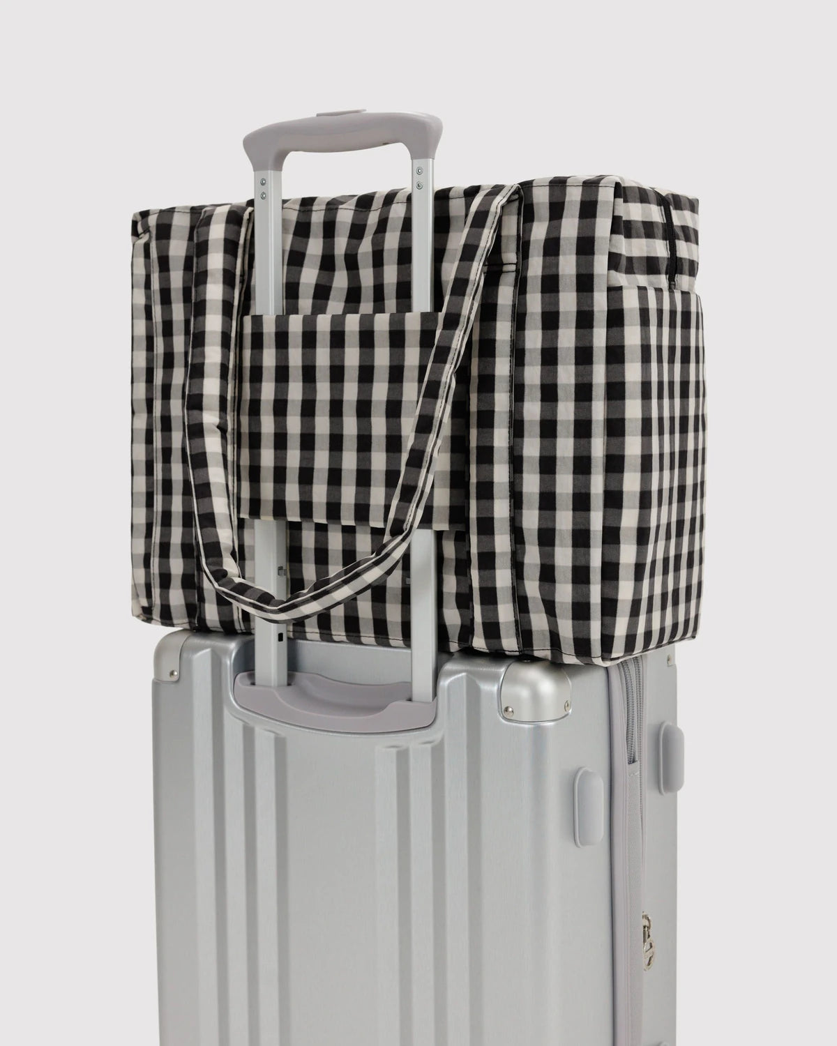 Baggu Small Cloud Carry On Black and Cream Gingham