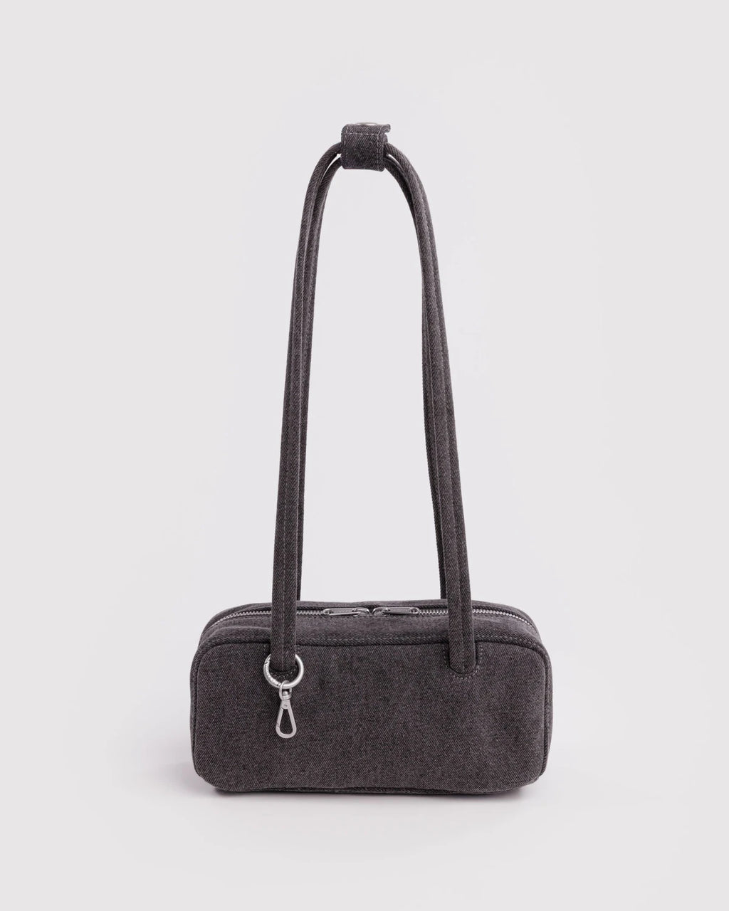 Baggu Small Denim Bowler Bag Washed Black