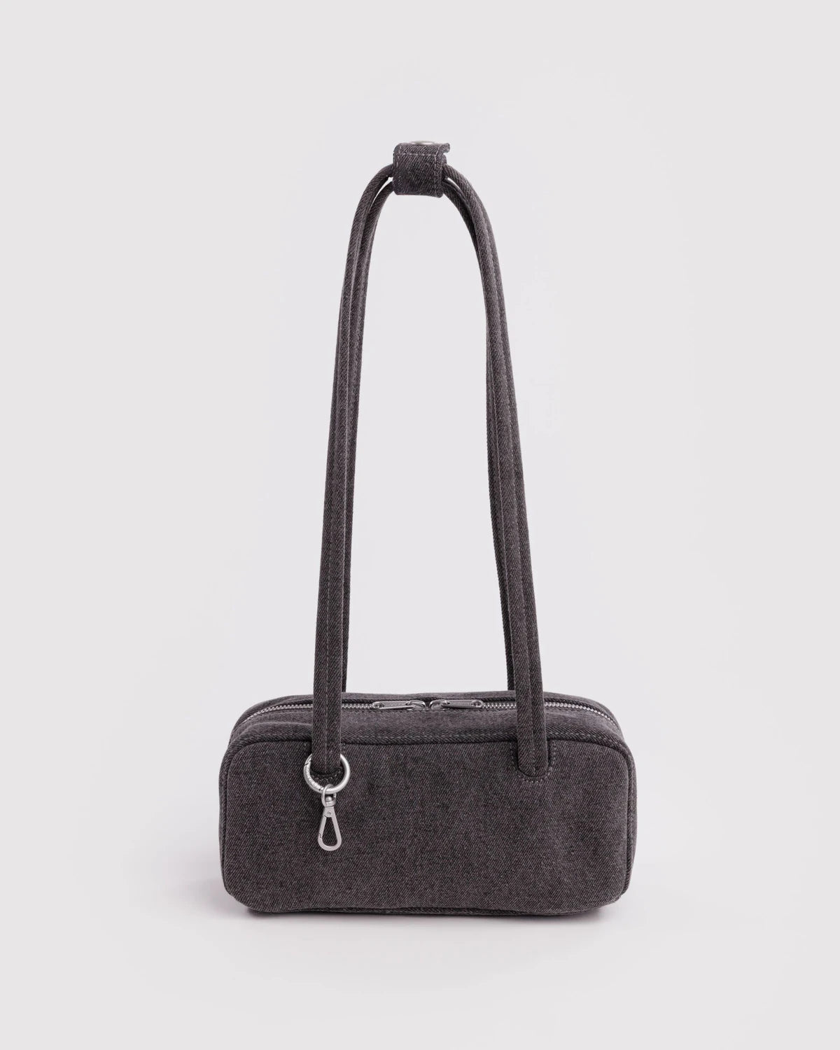 Baggu Small Denim Bowler Bag Washed Black