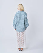 Near The Sea Oversized Shirt Blue Plaid