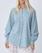 Near The Sea Oversized Shirt Blue Plaid