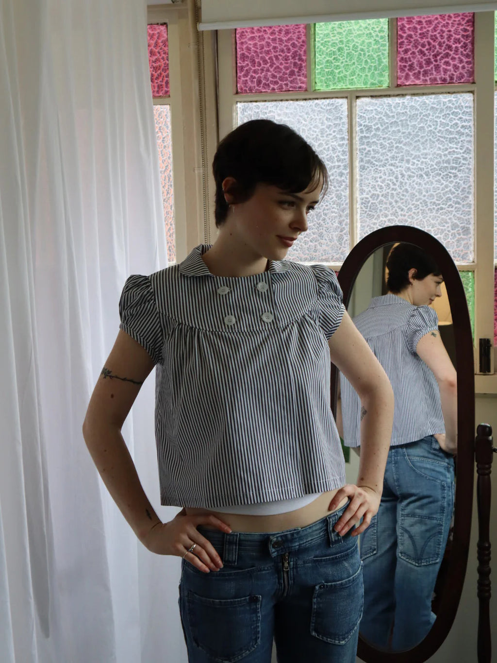 BABY BUTTON TOP | STRIPE