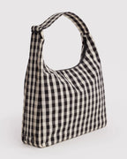 Baggu Nylon Shoulder Bag Black and Cream Gingham