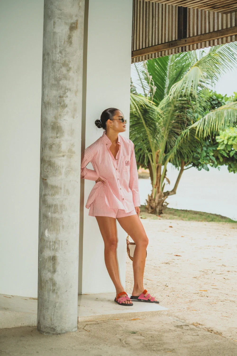 AJJA STRIPE SHORT | BLUSH PINK