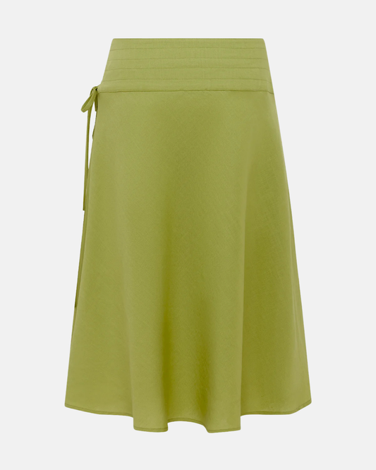 Olga Joan Tie-Waist Skirt Pistacchio