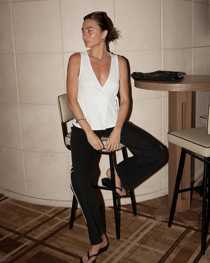 Afends Tiara Wrap Top White