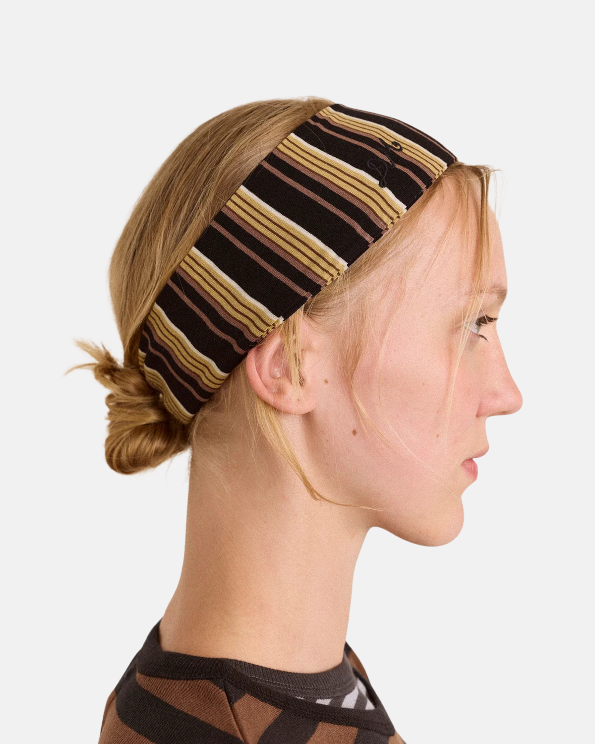 Damson Madder Stripe Headband Chestnut Stripe