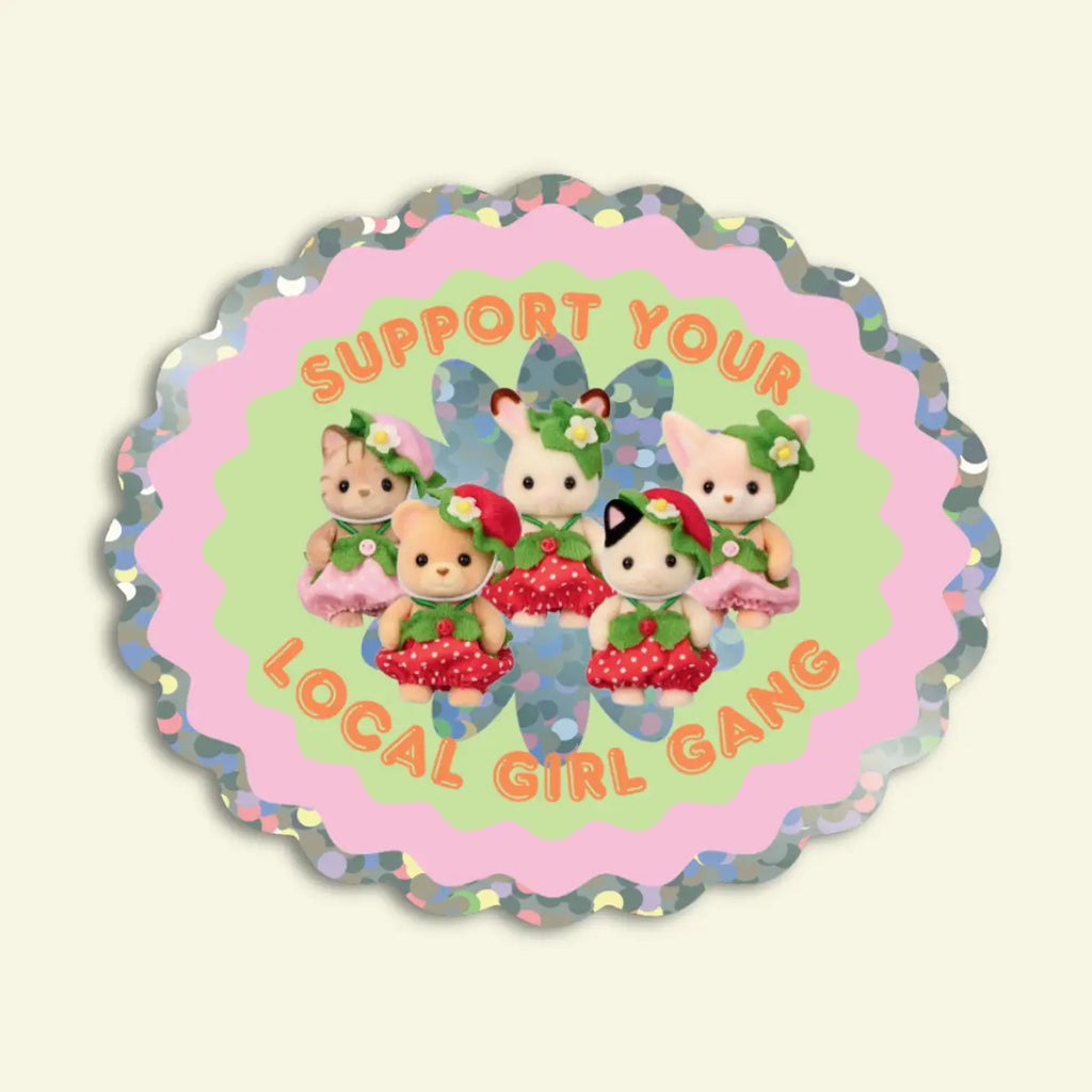 GIRL GANG VINYL GLITTER STICKER | SHELLFLOWER