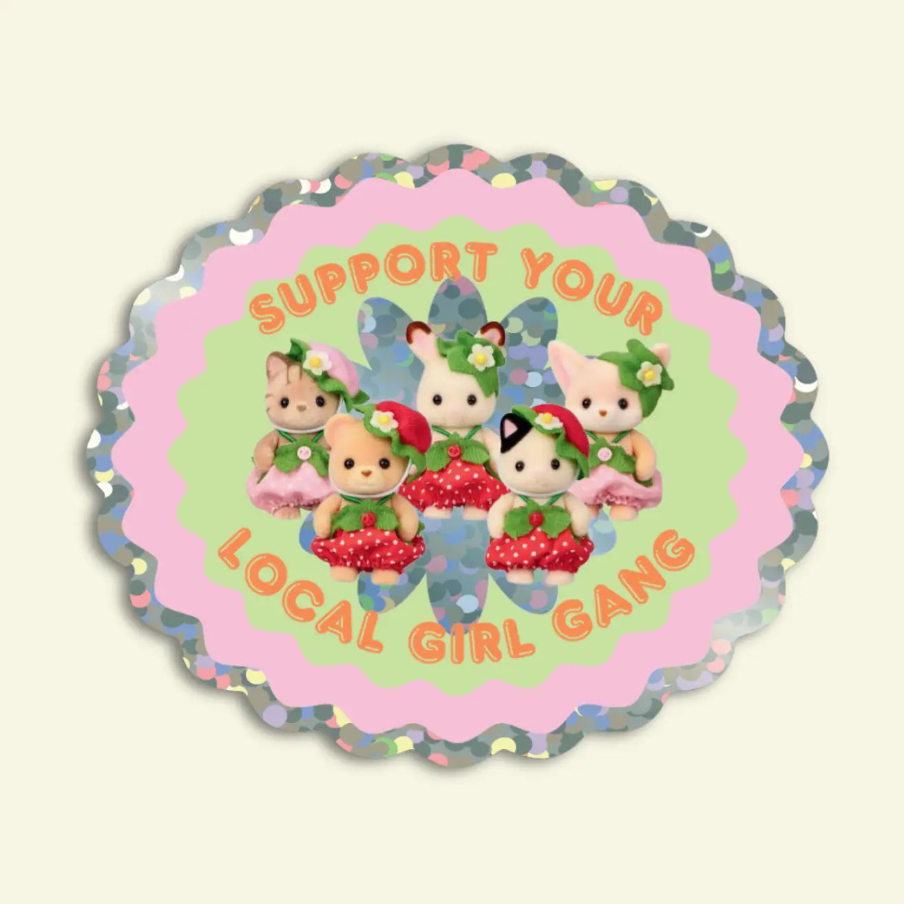 GIRL GANG VINYL GLITTER STICKER | SHELLFLOWER