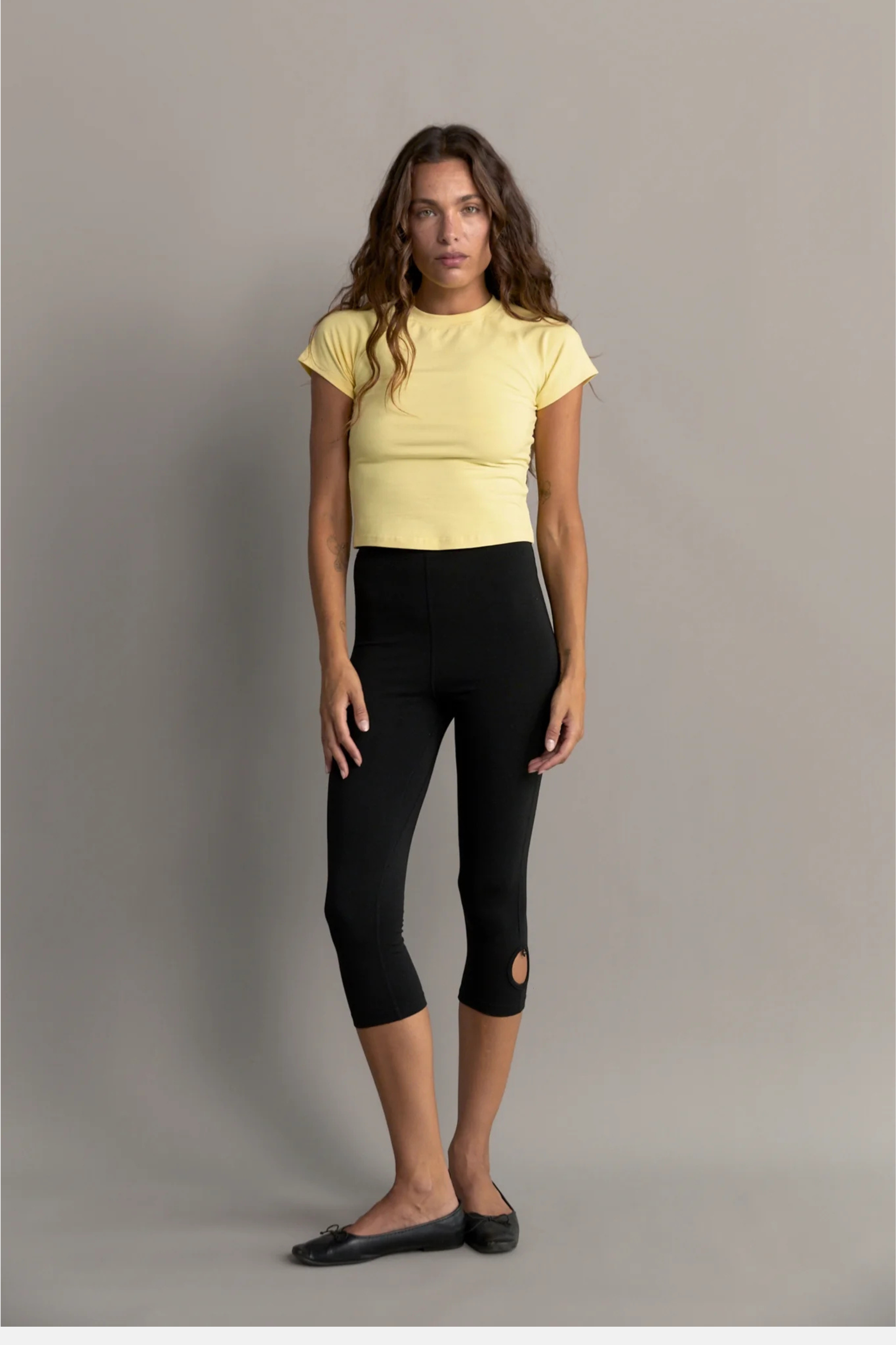 Pinky & Kamal Cropped Baby Tee Butter