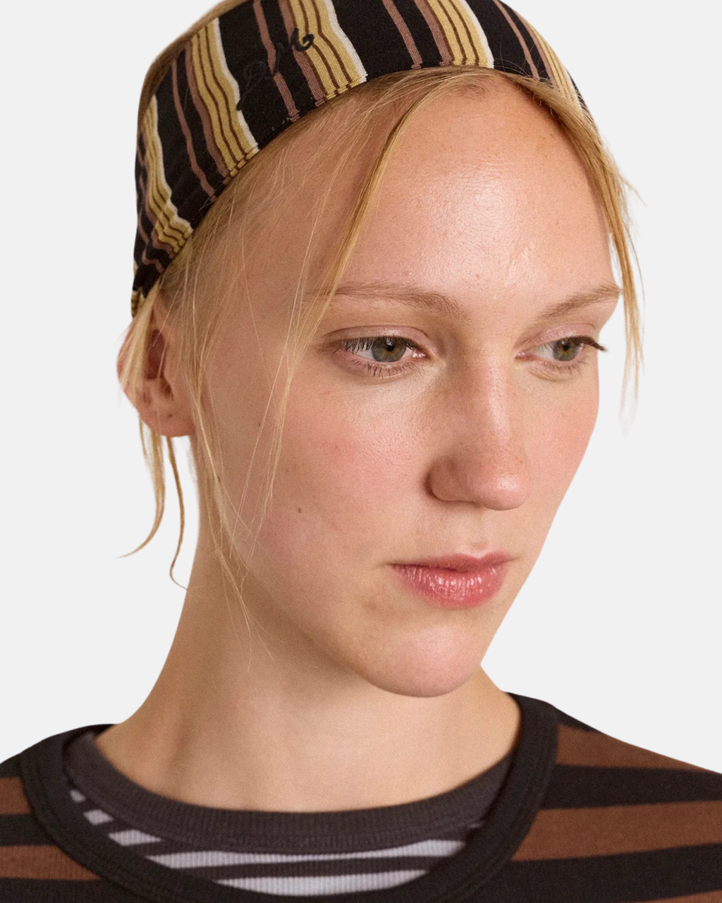Damson Madder Stripe Headband Chestnut Stripe