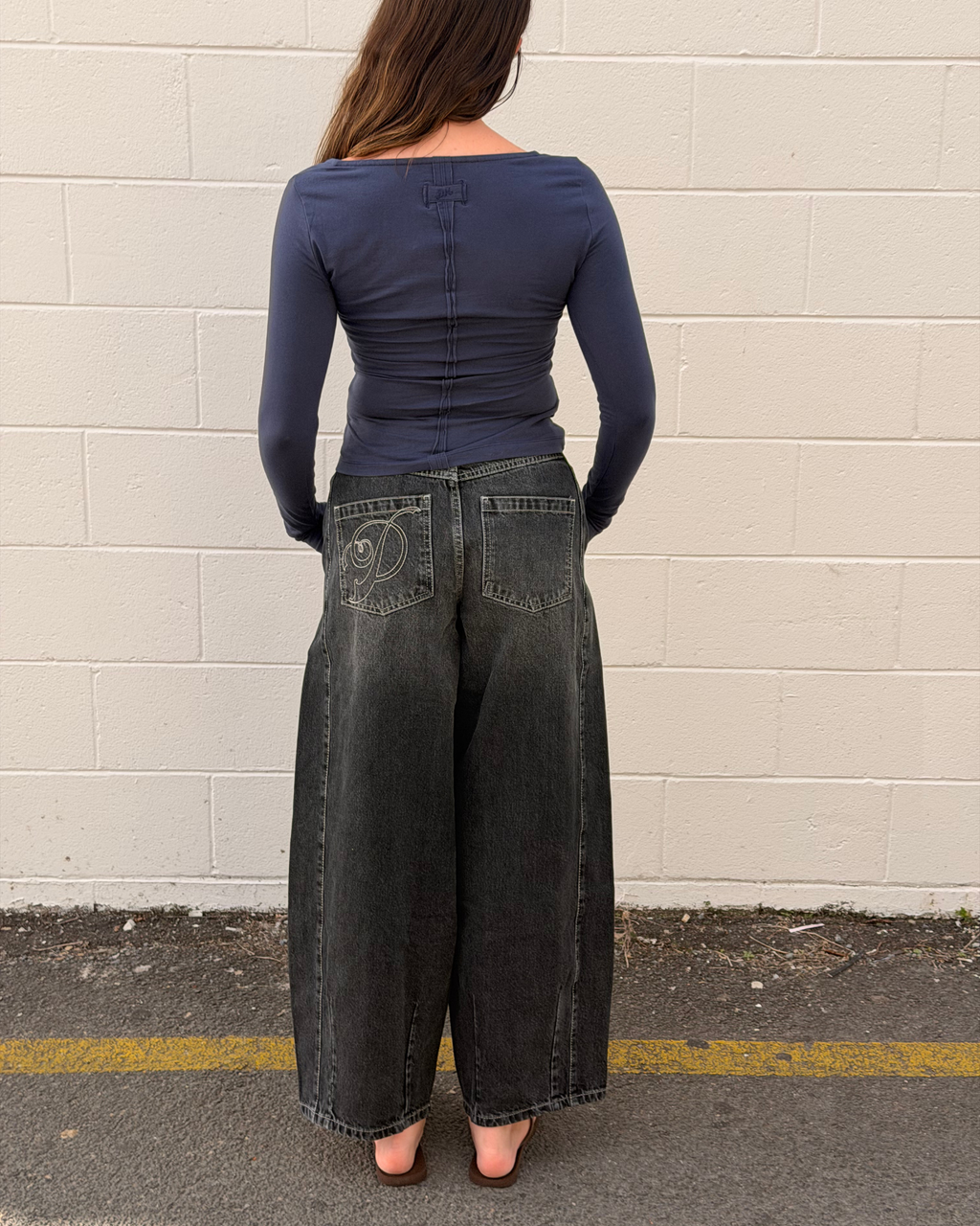 Damson Madder Trixie Ls Top Grey Blue