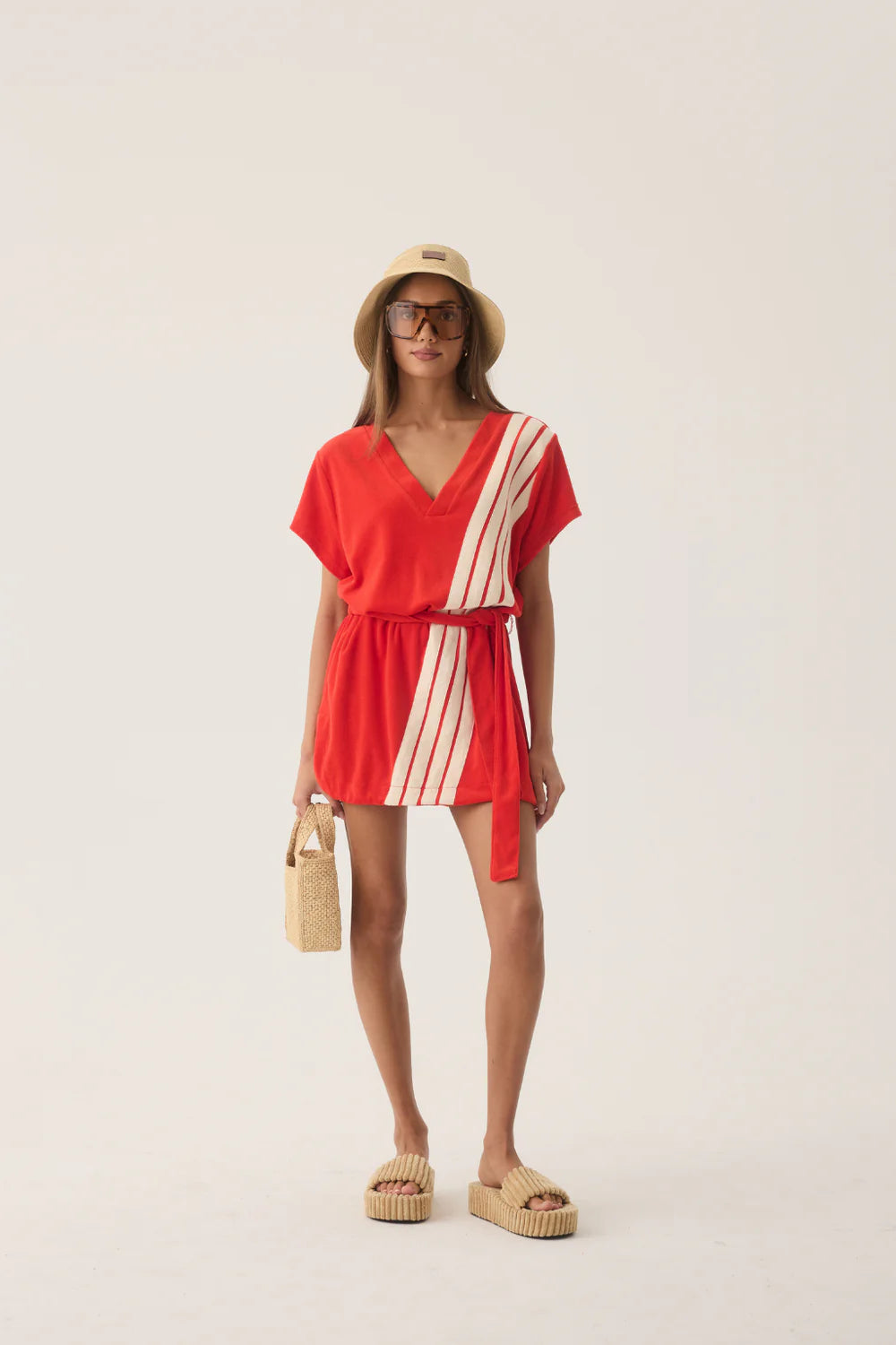 TROPIQUES TERRY DRESS | APPLE RED