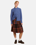 Damson Madder Talia Ruched Shirt Blue Check