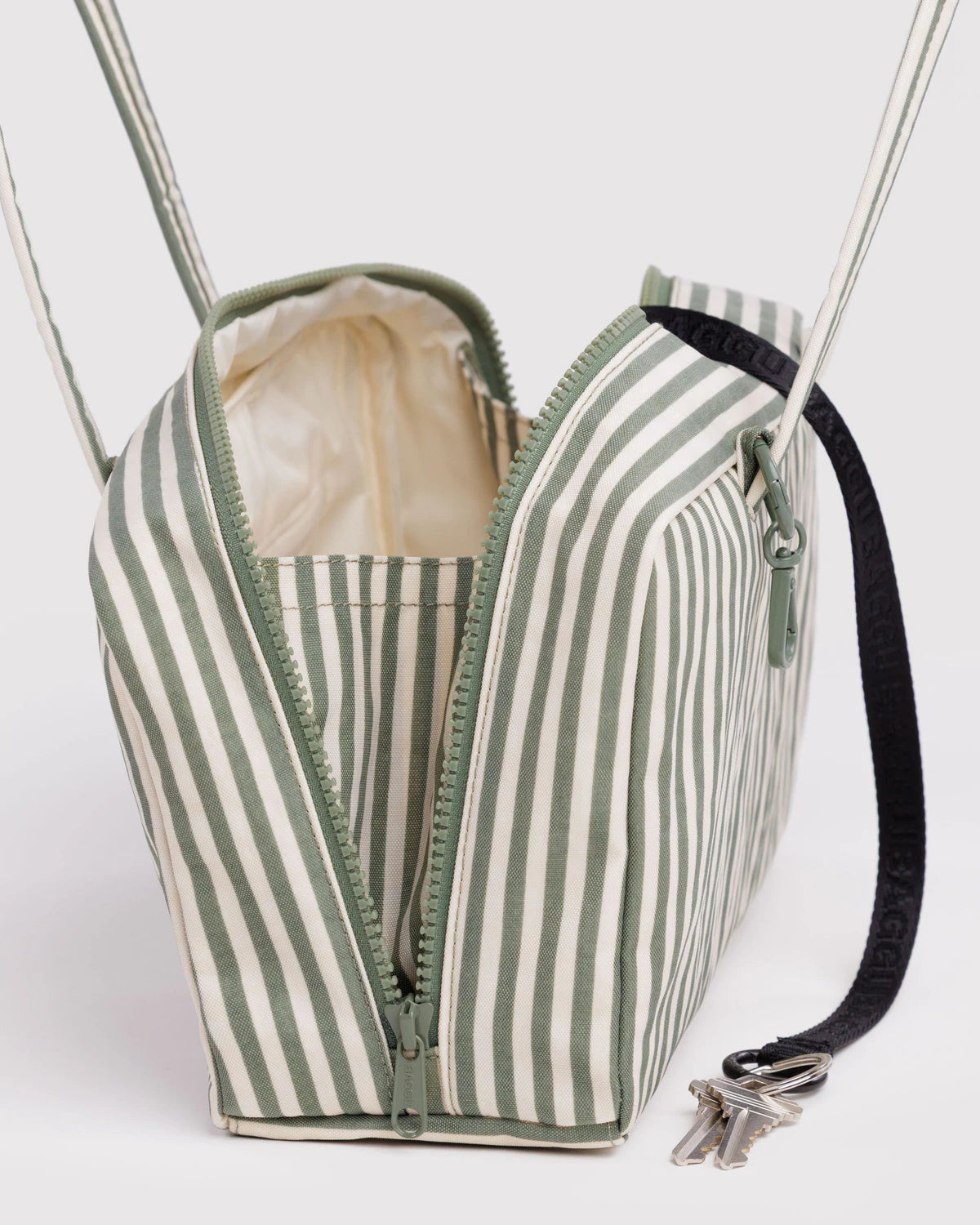 BAGGU NYLON BOWLER BAG | SAGE STRIPE