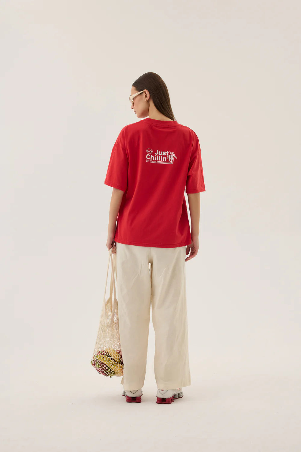 CHILLIN OVERSIZED TEE | POPPY RED