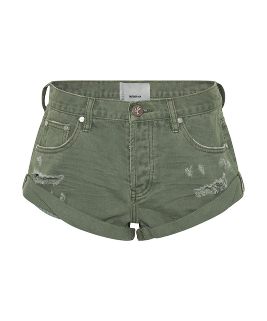 BANDIT LOW WAIST DENIM SHORT | SUPER KHAKI