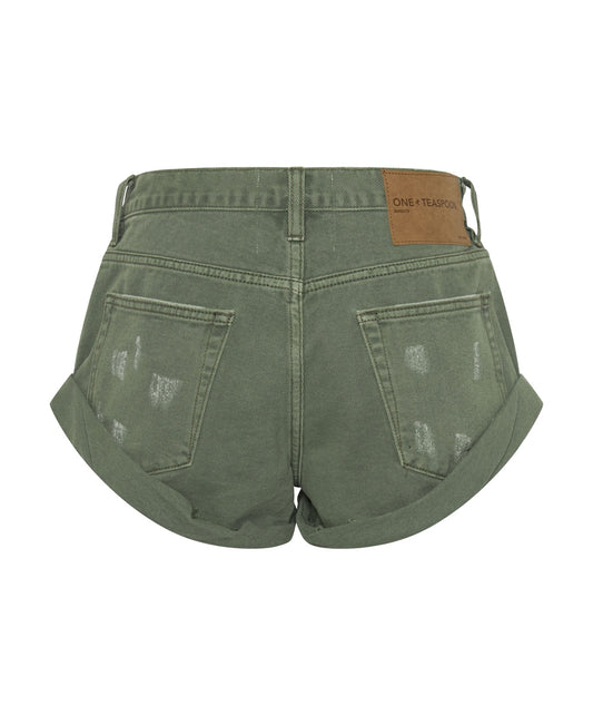 BANDIT LOW WAIST DENIM SHORT | SUPER KHAKI