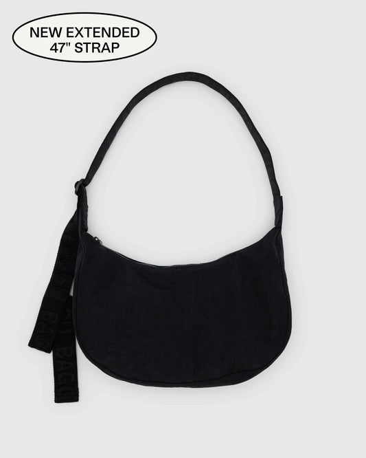 MEDIUM NYLON CRESCENT BAG | BLACK