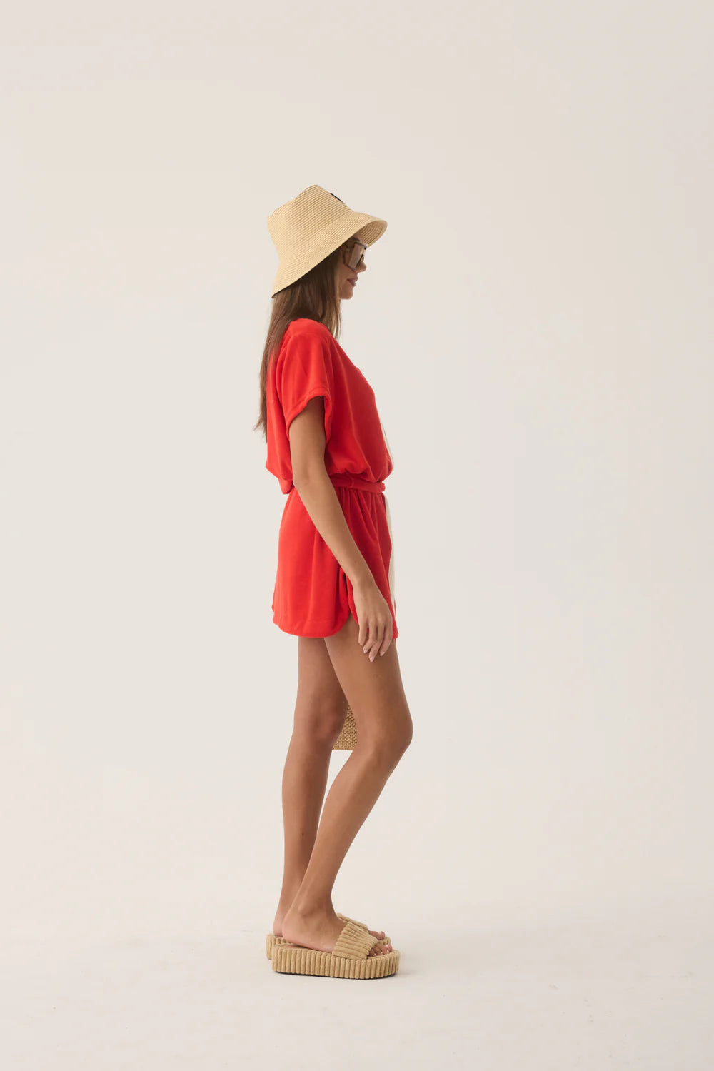 TROPIQUES TERRY DRESS | APPLE RED