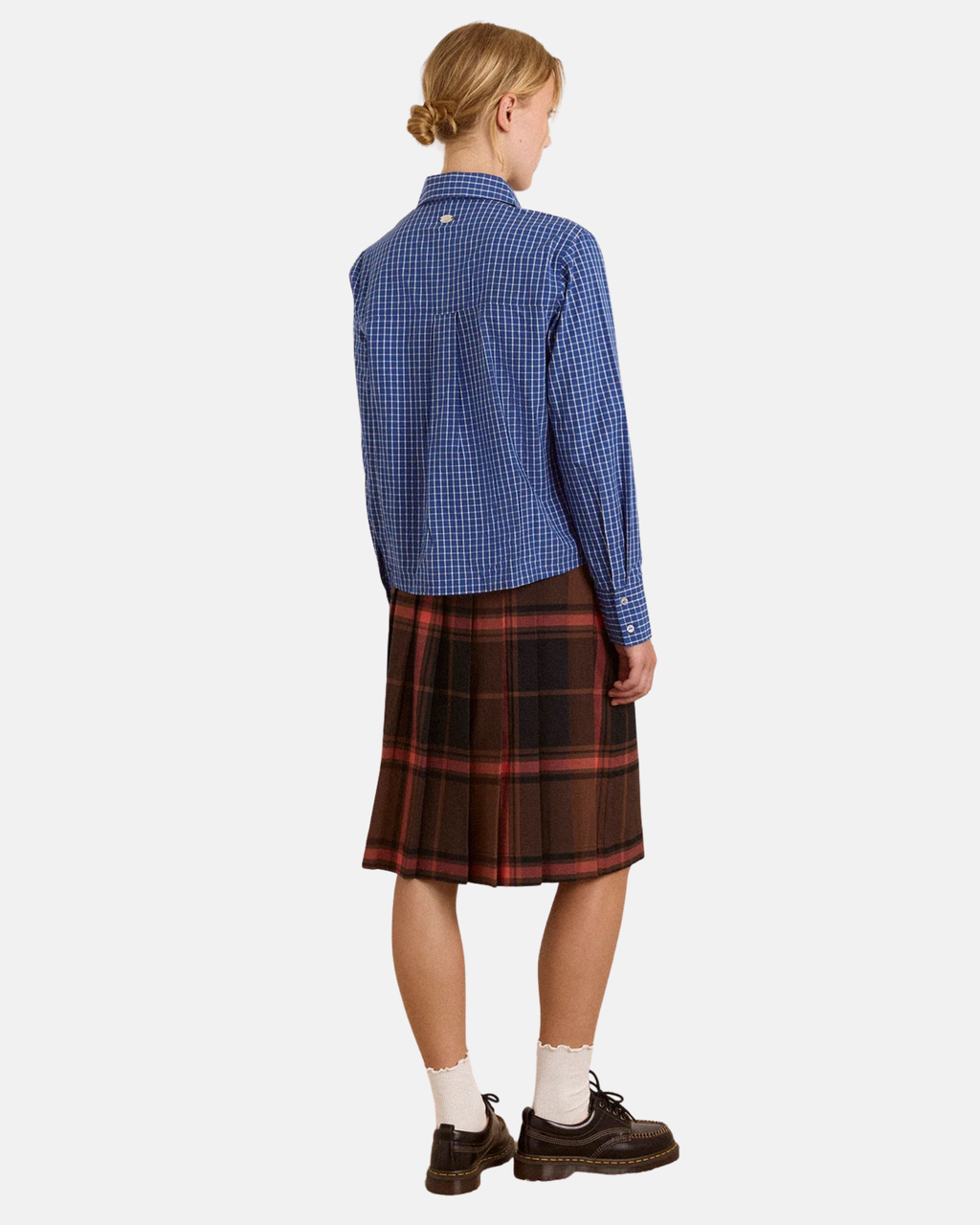 Damson Madder Talia Ruched Shirt Blue Check