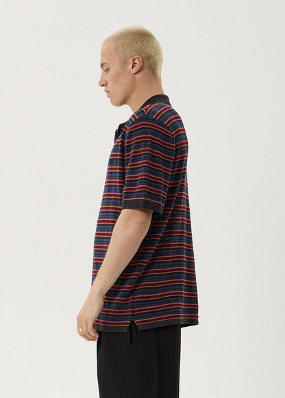 Afends Club Knit Polo Shirt Club Stripe 4