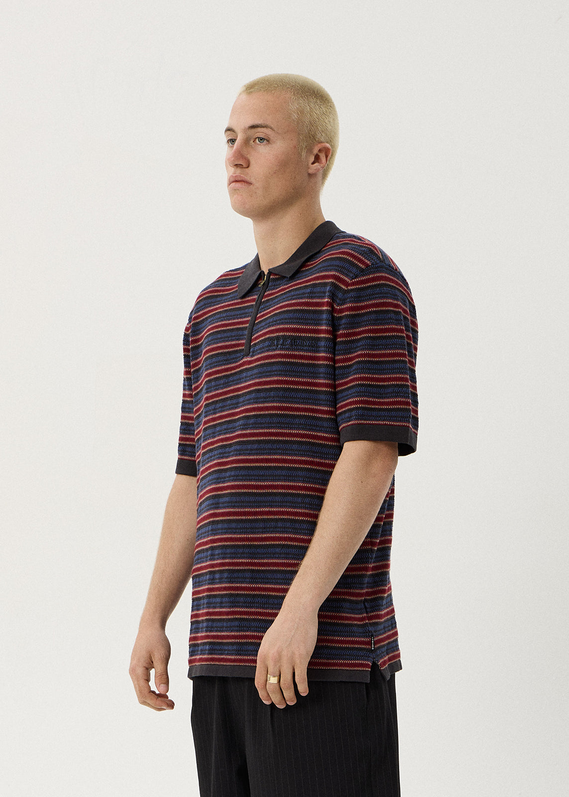 Afends Club Knit Polo Shirt Club Stripe 3