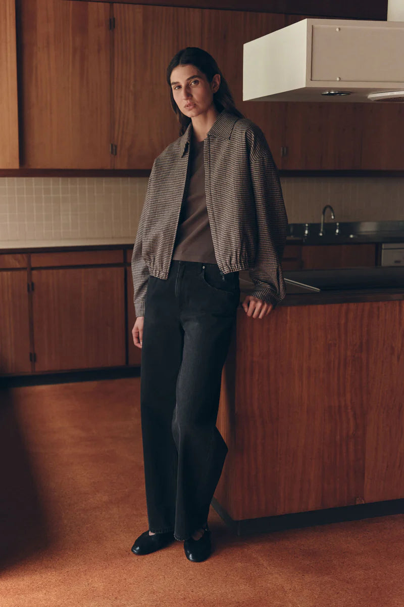 SOLANA WOOL JACKET | BROWN BLACK CHECK