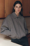 SOLANA WOOL JACKET | BROWN BLACK CHECK