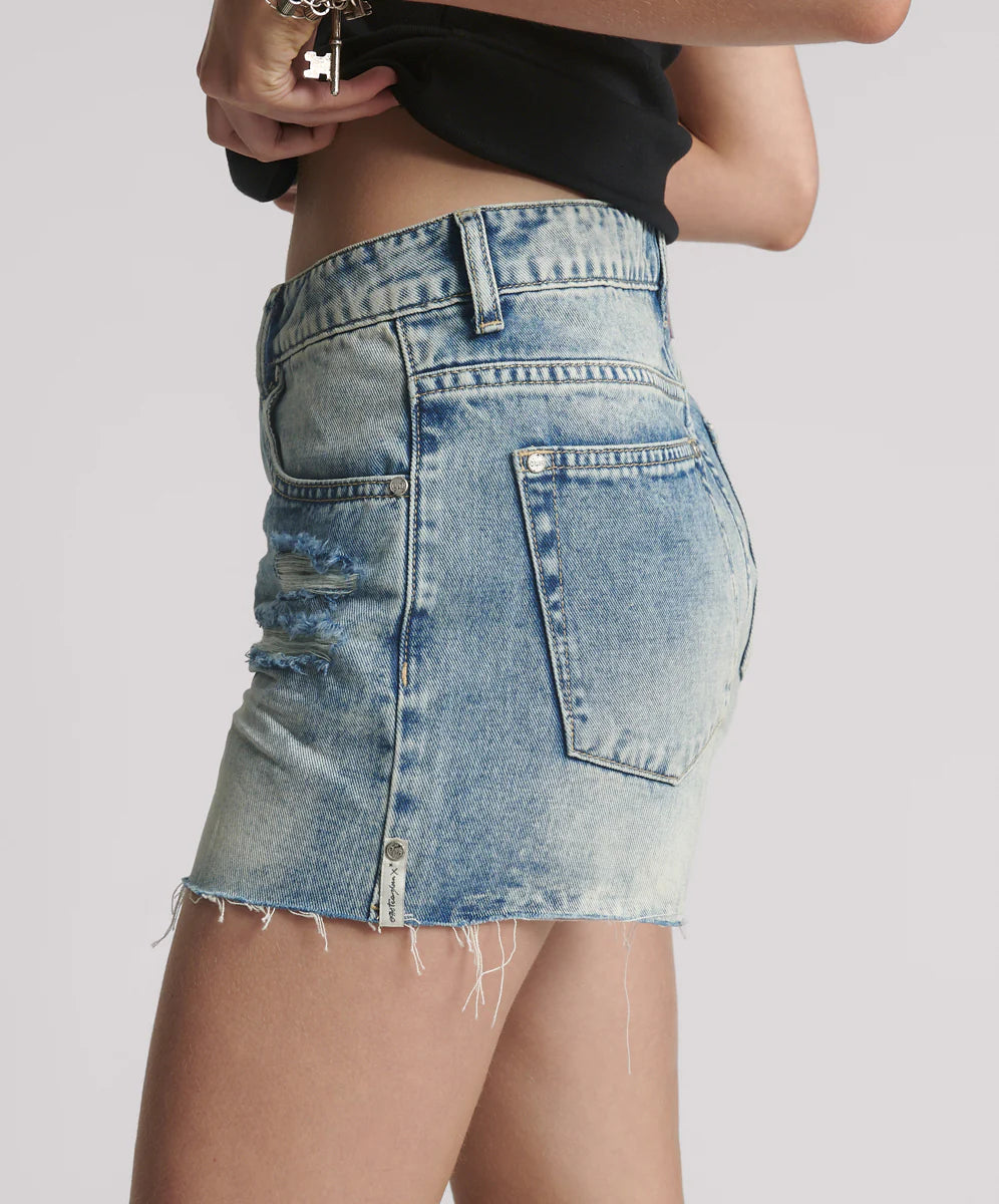 SUNSET BLUE BOWIE HIGH WAIST DENIM SHORT | SUNSET BLUE