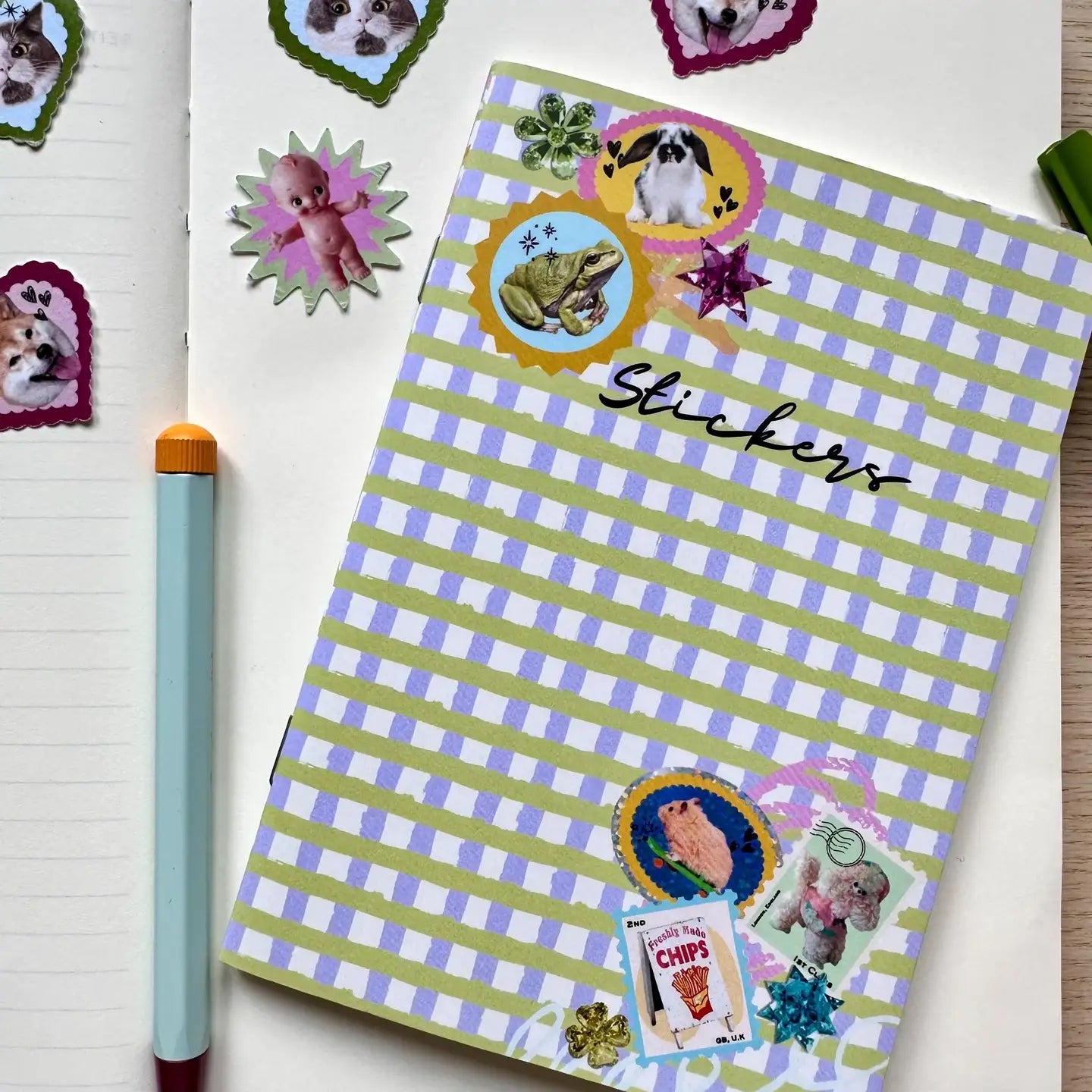 A6 GINGHAM STICKER KEEPER BOOK | SHELLFLOWER