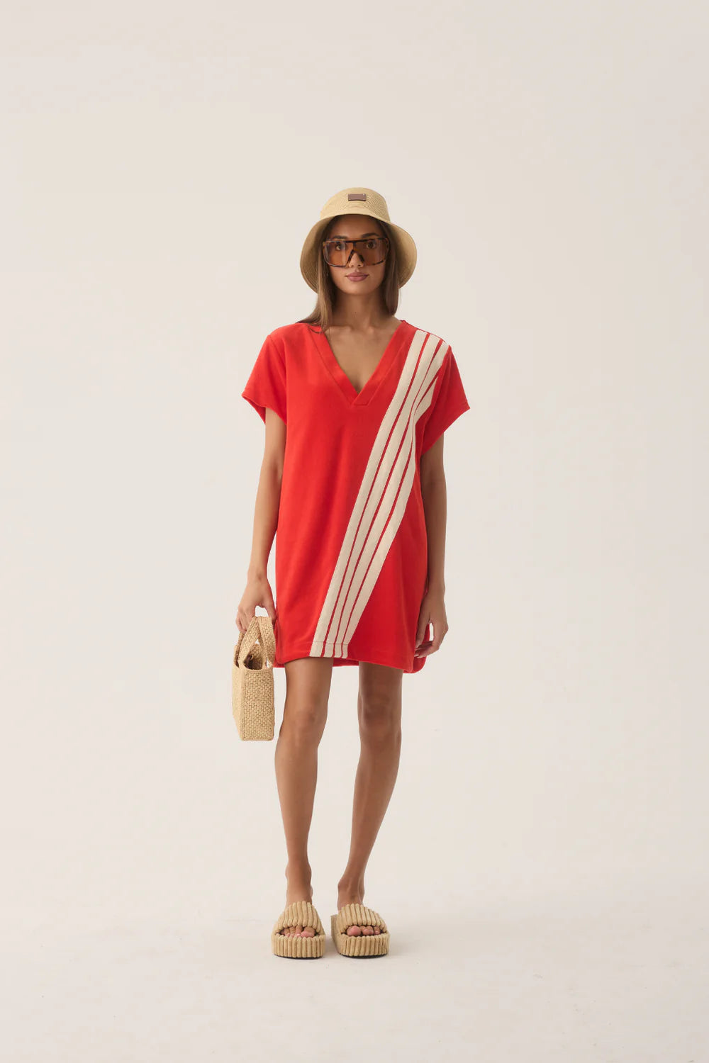 TROPIQUES TERRY DRESS | APPLE RED