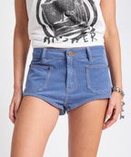 RETRO NOMAD LOW WAIST MICRO CORDUROY MINI SHORTS