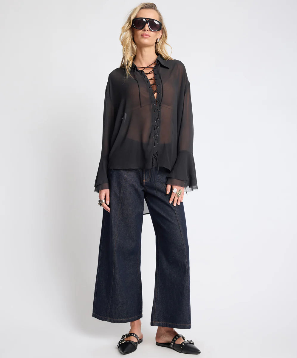 HAYDEN MID WAIST LEG CROPPED DENIM JEANS