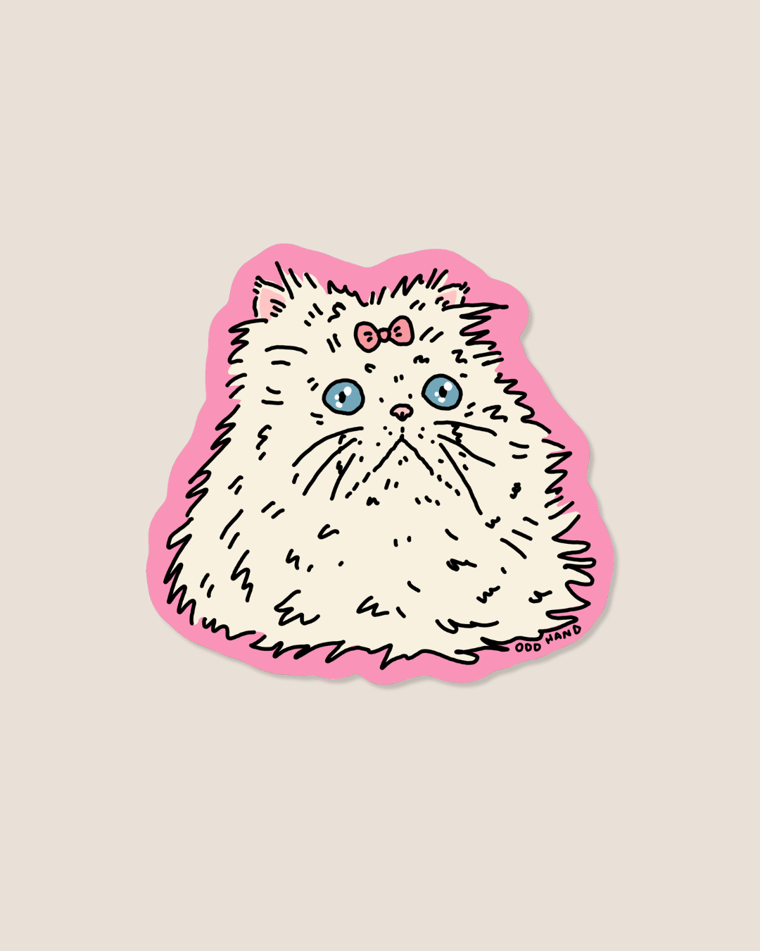 Odd Hand Co. Fluffy Cat Sticker 1
