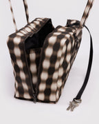 MEDIUM NYLON BOWLER BAG | BLURRED GINGHAM