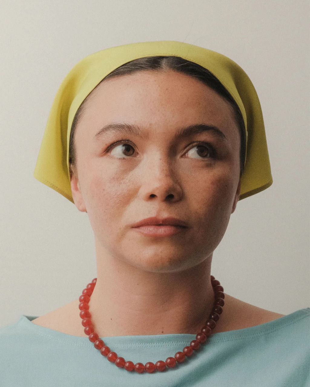 Olga Joan Headscarf Chartreuse Silk