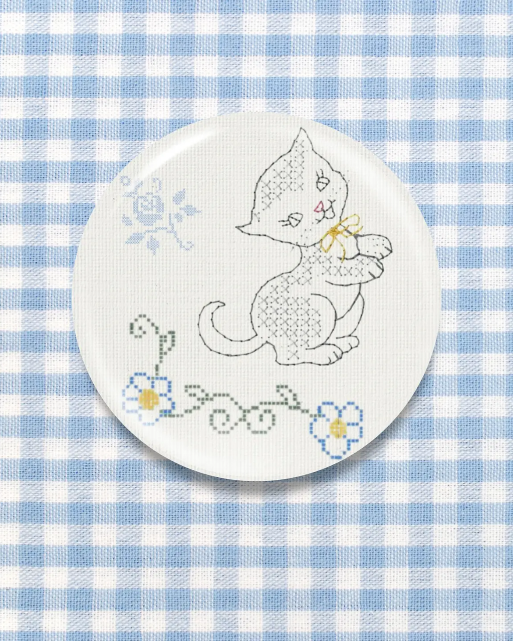 Riley Grae Cross Stitch Kitty Magnet