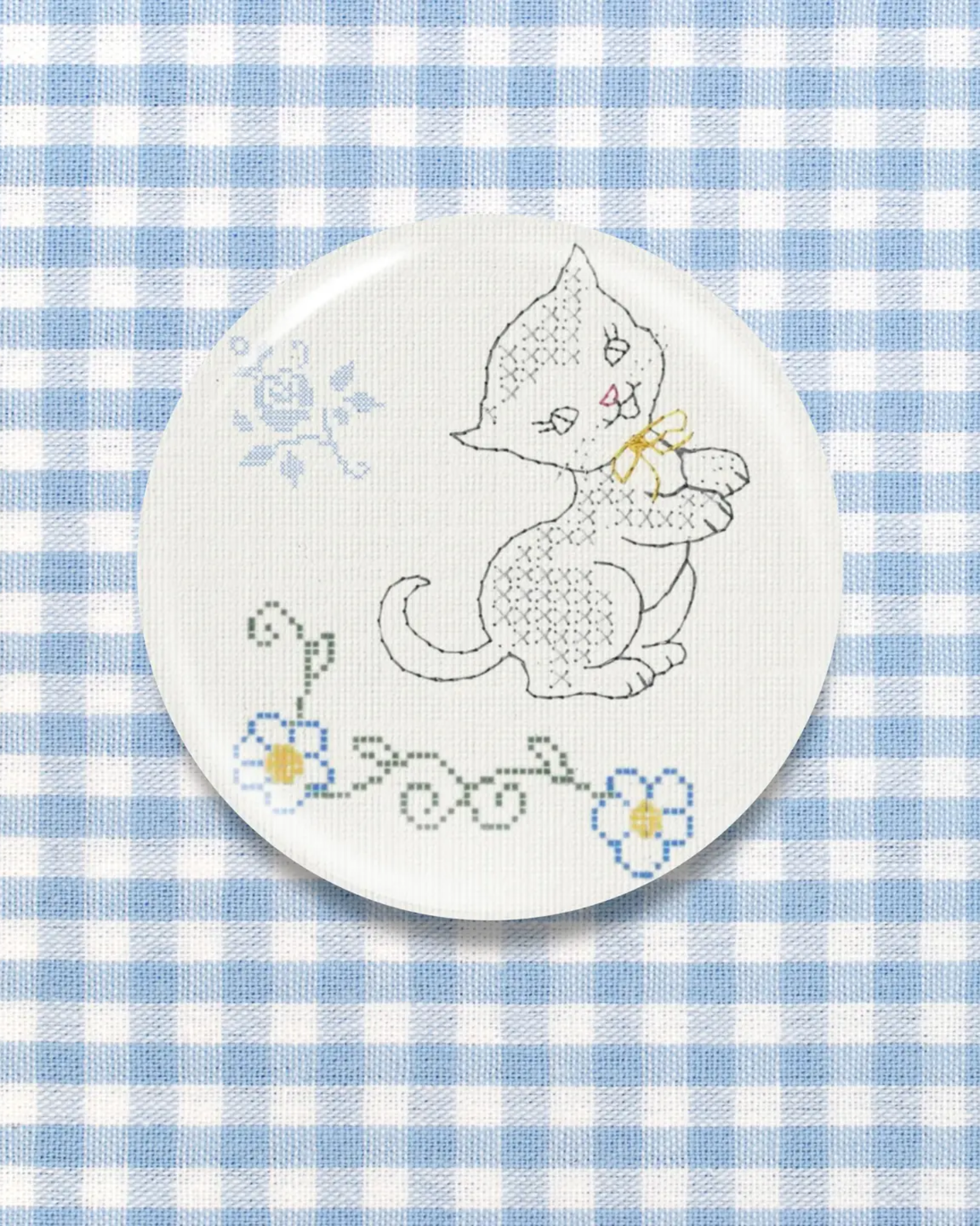 Riley Grae Cross Stitch Kitty Magnet