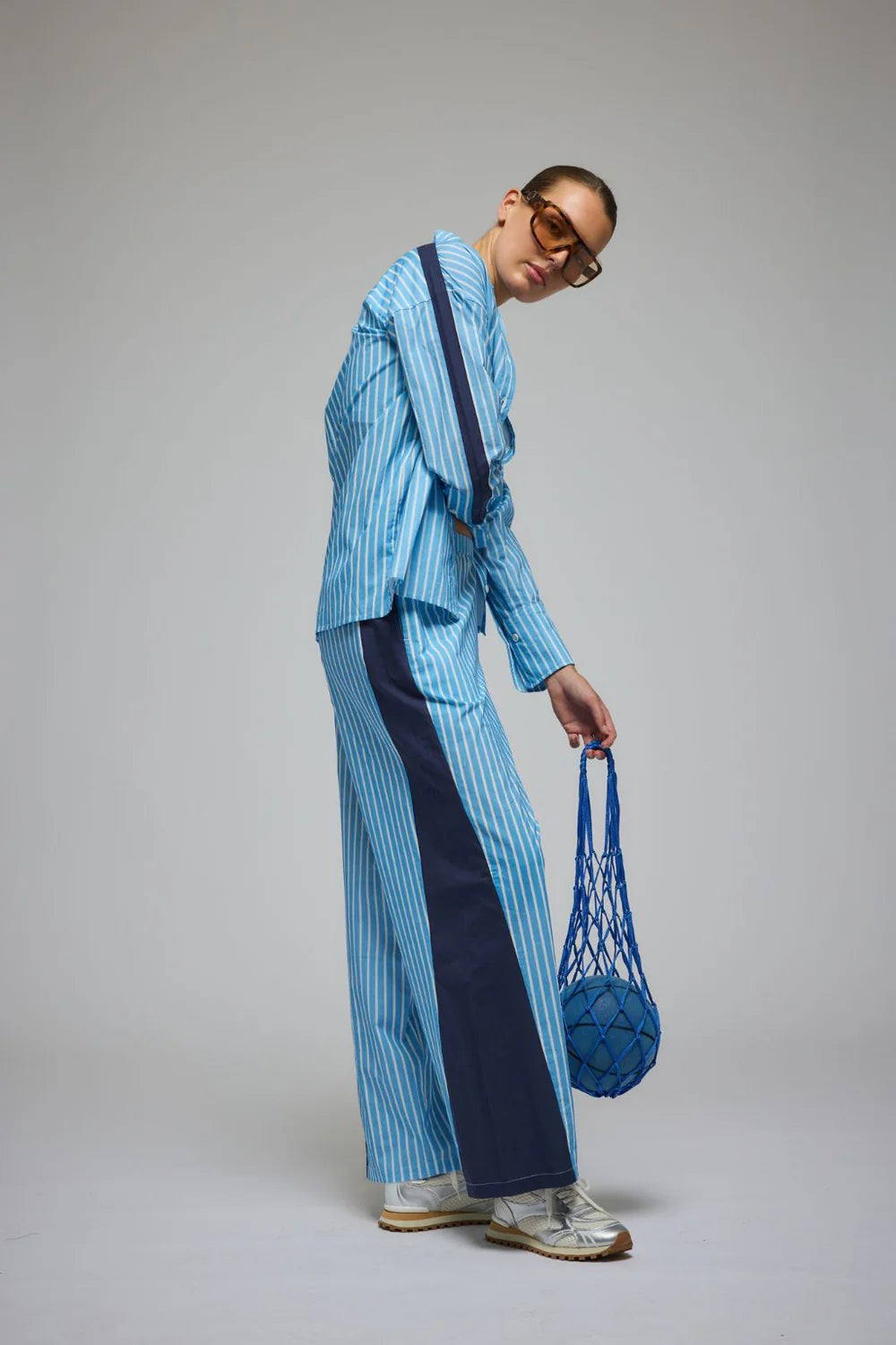 LIBBY COTTON STRIPE PANT | SKY BLUE STRIPE
