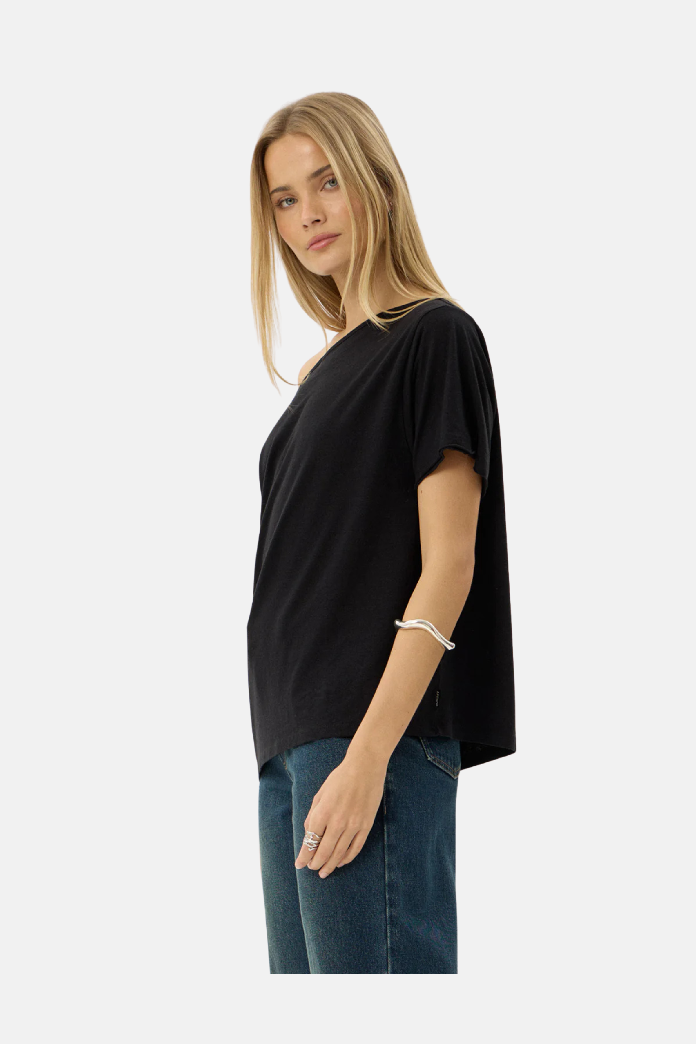 Afends Sabina Off Shoulder Tee Black