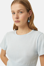 Brie Leon Santiago Earrings Aquamarine Sliver