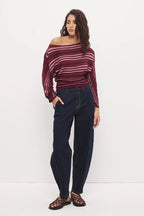 Mon Renn Selena Knit Top Berry Stripe
