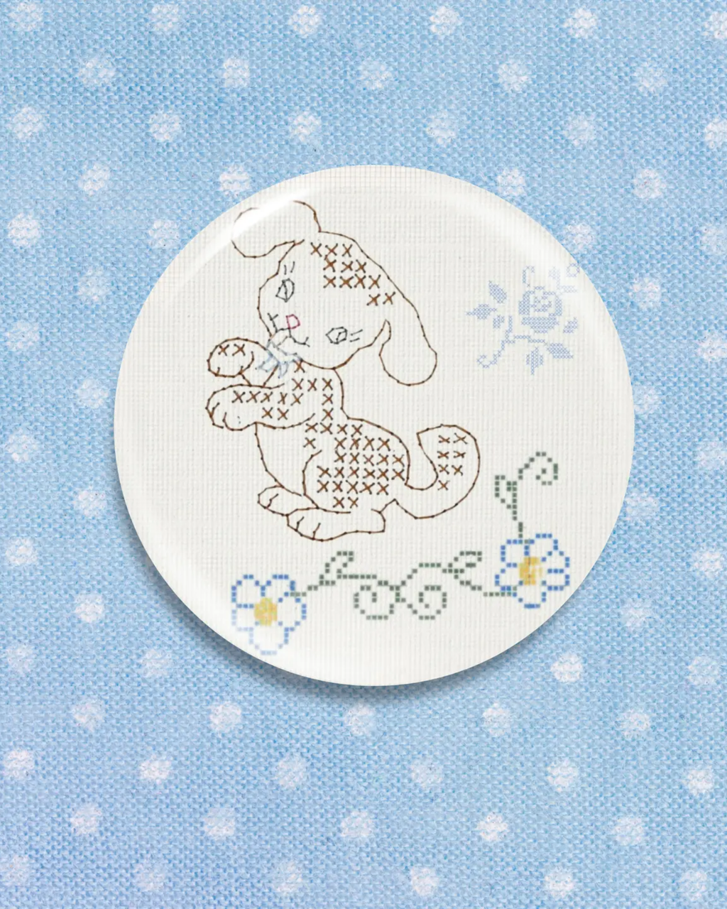 Riley Grae Cross Stitch Puppy Magnet