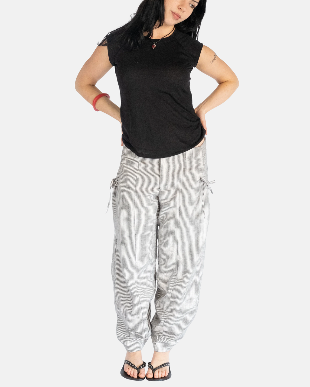 Obelia's Lilly Cargo White Pinstripe