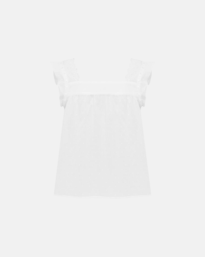 Olga Joan Prairie Camisole Bianca