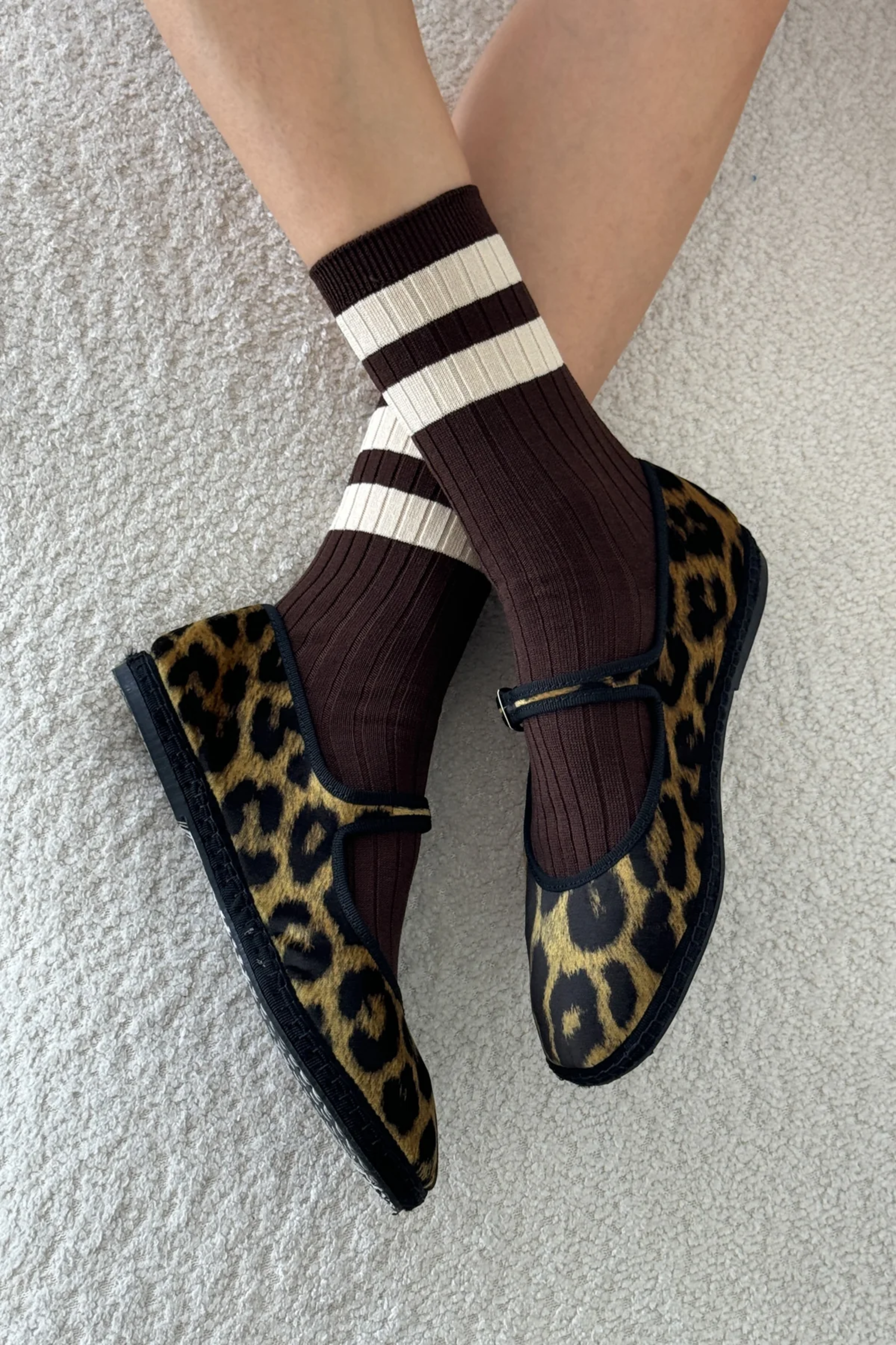 Le Bon Shoppe Her Varsity Socks Espresso