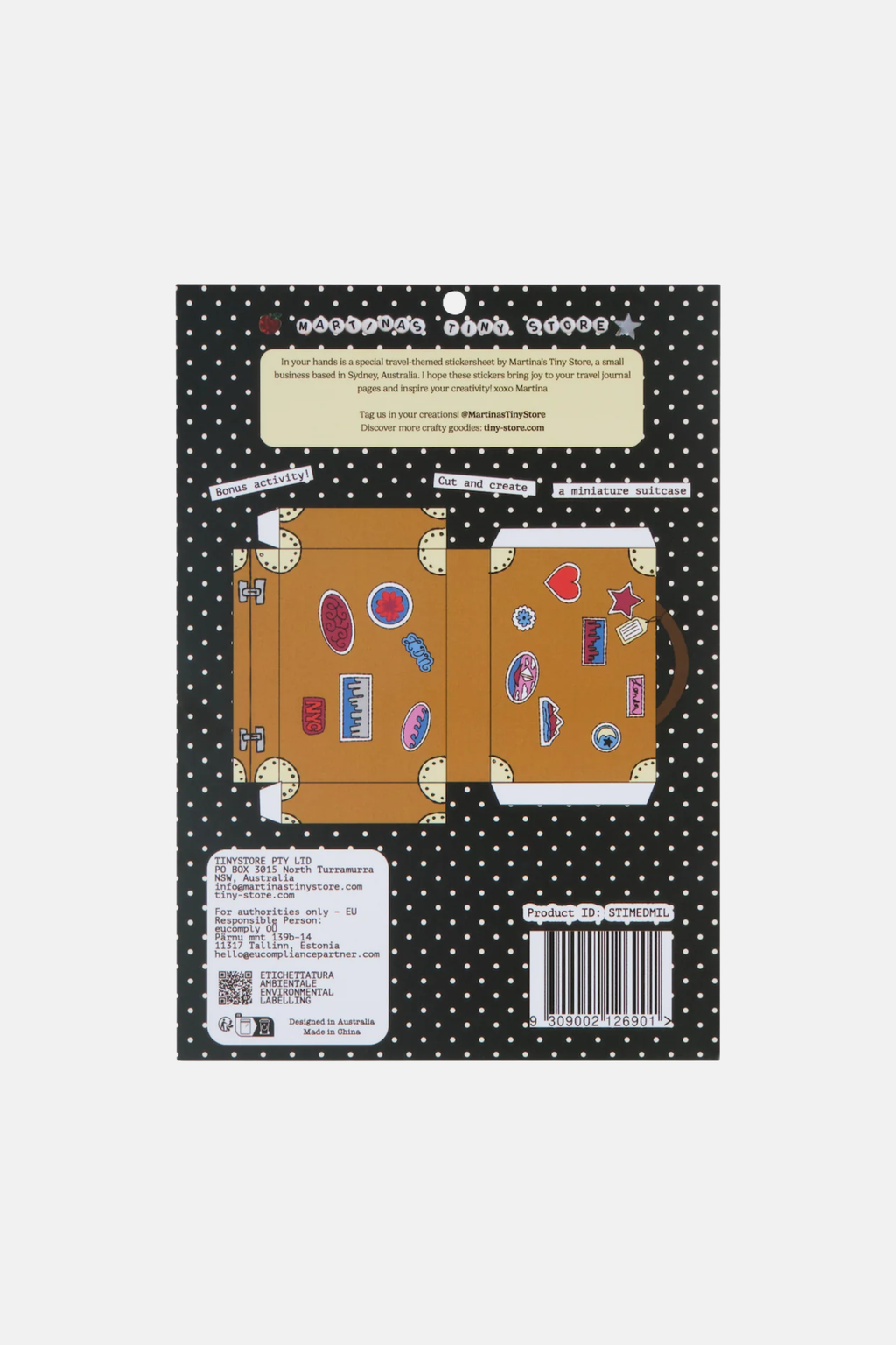 MARTINA'S TINY STORE TRAVEL EPHEMERA STICKER SHEET